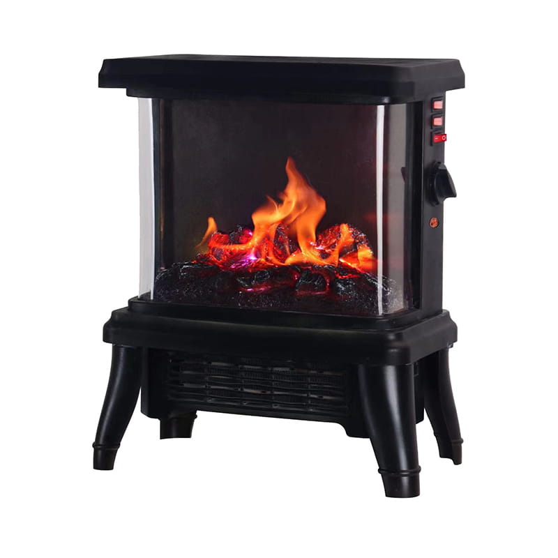 Calentador de cerámica eléctrica de chimenea independiente con pantalla curva