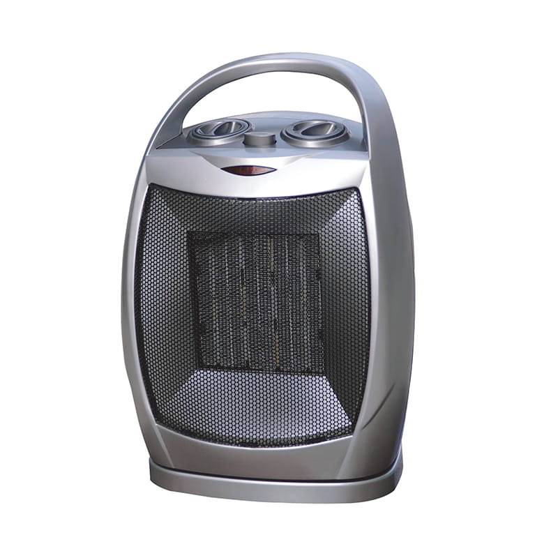 Calentador de ventilador eléctrico de cerámica PTC plateado con mango