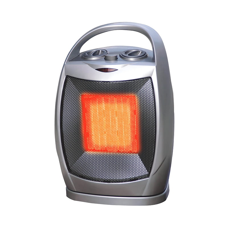 Calentador de ventilador eléctrico de cerámica PTC plateado con mango Calentador de ventilador eléctrico de cerámica PTC plateado con mango